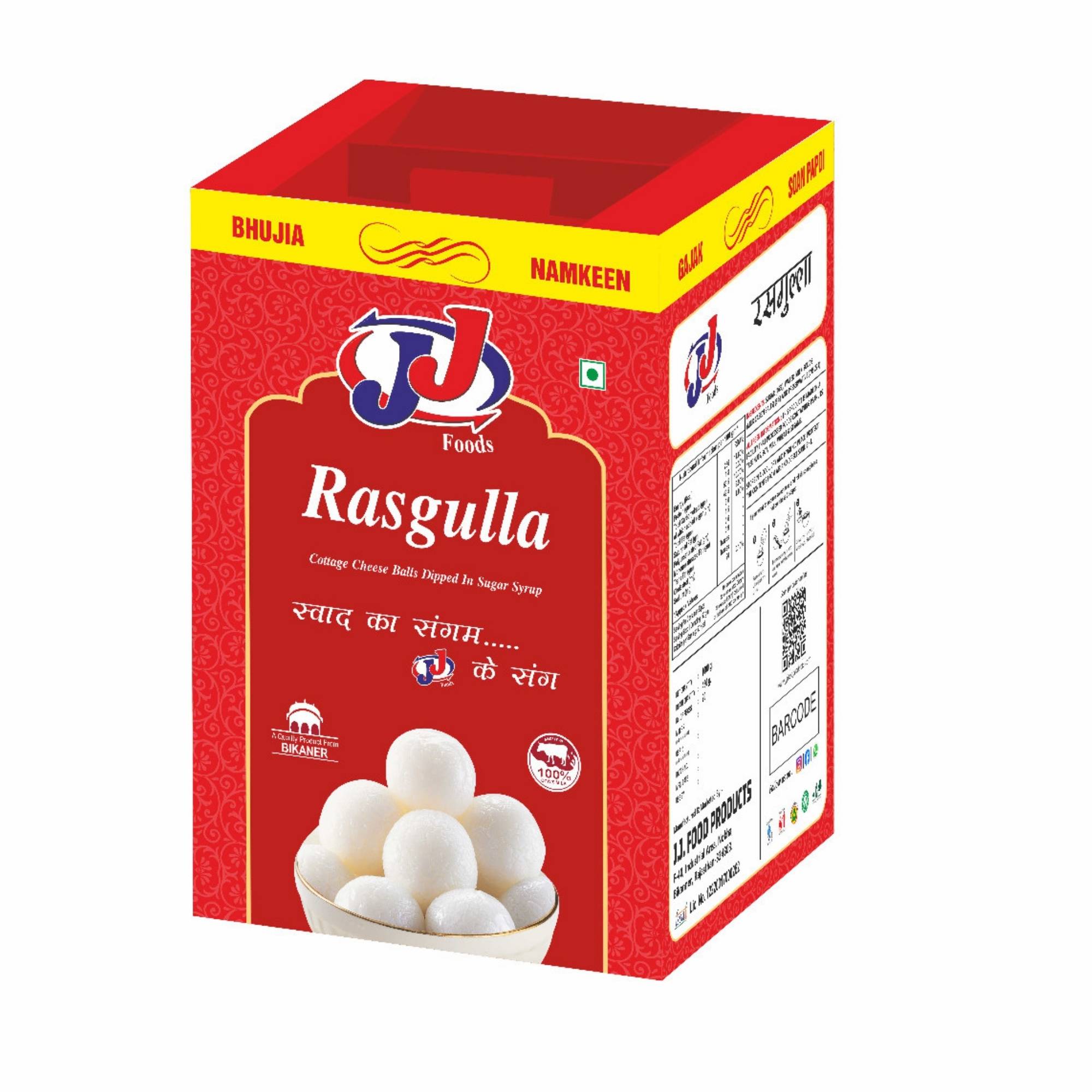 JJ Food Rasgulla Soft Spongy Syrup Sweet