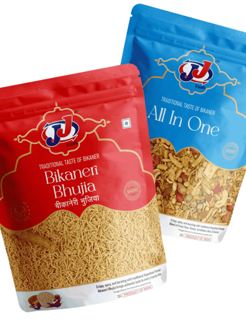 JJ Food Bikaneri Bhujia and All In One Combo 400g