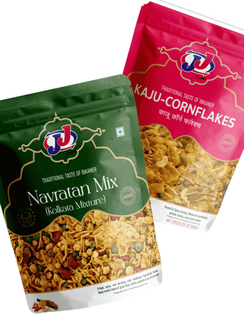 JJ Food Navratan Mix Kaju Cornflakes Combo 400g Namkeen